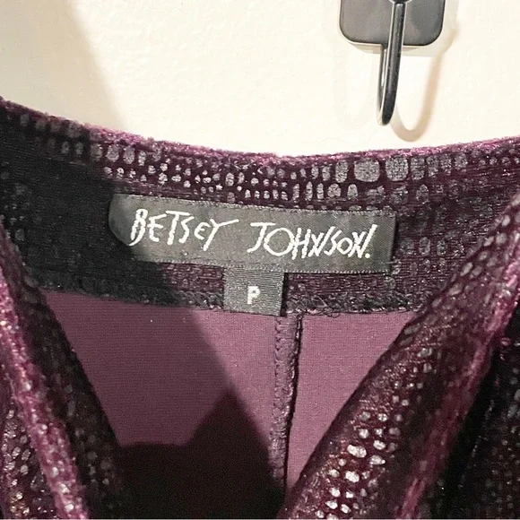 Betsey Johnson Size Small Vintage Purple Velvet Snake Print Bodycon Tank Dress - Picture 3 of 5